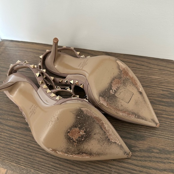 Valentino Patent Rockstud Caged Pumps 100 MM, Poudre - Picture 7 of 15